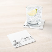 おしゃれ エレガント モダン オーダーメイド リハーサルディナー スクエアペーパーコースター (インサイチュ)