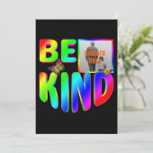 おしゃれ オーダーメイド 親切 カラフル レインボー 蝶 招待状 (スタンド正面)