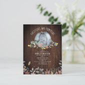 おしゃれ+カボチャ秋ウッドボーイベビーシャワー 招待状 (スタンド正面)