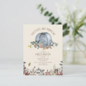 おしゃれ+カボチャ秋秋の男の子ベビーシャワー 招待状 (スタンド正面)