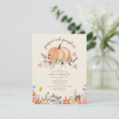 おしゃれ+カボチャ秋秋女の子ベビーシャワー 招待状 (スタンド正面)