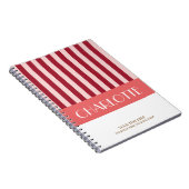 おしゃれ カラフル ストライプ イニシャルオリジナル ノートブック (右側)