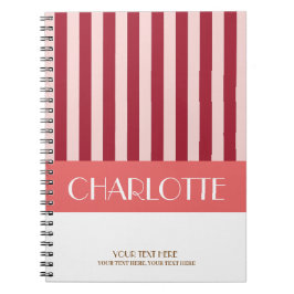 おしゃれ カラフル ストライプ イニシャルオリジナル ノートブック