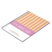 おしゃれ カラフル ストライプ イニシャル 名入れ ノートブック (左側)