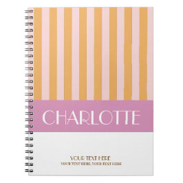 おしゃれ カラフル ストライプ イニシャル 名入れ ノートブック