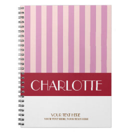 おしゃれ カラフル ストライプ 個人名入れ ノートブック