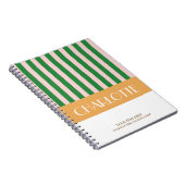 おしゃれ カラフル ストライプ 個人名入れ ノートブック (右側)