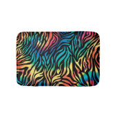 おしゃれ カラフル ゼブラ ストライプ パターン バスマット (正面)