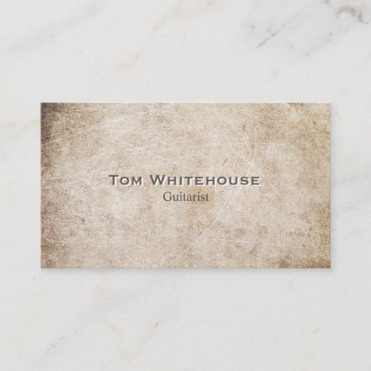 おしゃれ シンプル アンティーク ラスティック ビンテージ ベージュ ストーン 名刺 (正面)