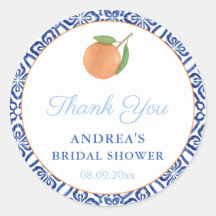 おしゃれ シンプル オレンジタイル ブルー タイル ブライダルシャワー プチギフト