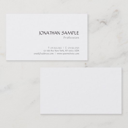 おしゃれ シンプル デザイン モダン プレーン かわいい トレンディ 名刺 (正面/裏面)