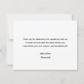 おしゃれ スタイリッシュ トレンディー テキスト ブライダルシャワー 未来のミセス サンキューカード (裏面)