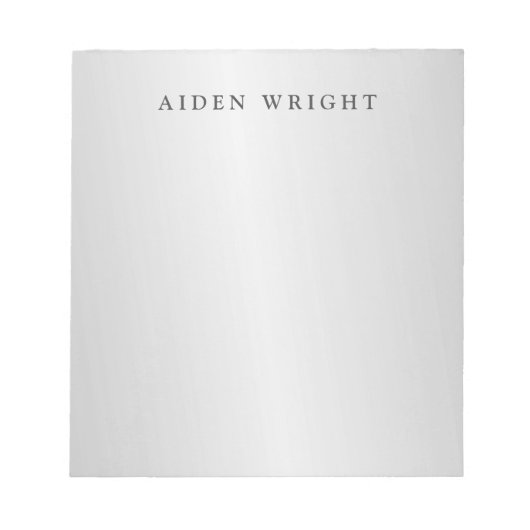 おしゃれ スタイリッシュ 現代的 ミニマル シルバーグレー ノートパッド (正面)