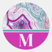 おしゃれ トレンディ モダンイニシャルモノグラム ラウンドシール (正面)