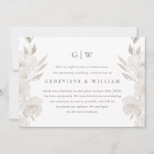 おしゃれ ニュートラル フラワー ウェディング 延期のお知らせ (正面)