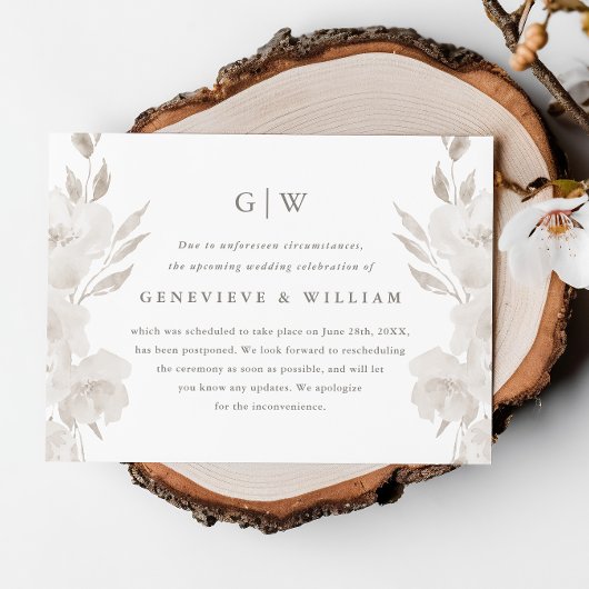 おしゃれ ニュートラル フラワー フォト ウェディング 延期