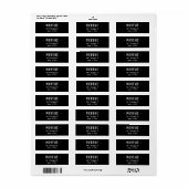 おしゃれ | ファミリー | ブラック | 返信先住所 ラベル (フルシート)
