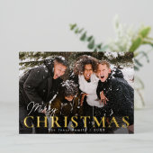 おしゃれ フォト メリークリスマス ホリデー シーズン 限定 foil クリスマス カード (立ち正面)