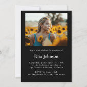 おしゃれ フォト 卒業式 高校 ４ 卒業 招待状 (裏面)