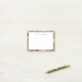 おしゃれ ボヘミアンフラワーパターン 名前を追加 ポストイット (デスク上)