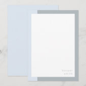 おしゃれ ミニマリスト 個人名 青 灰色 ノートカード (正面/裏面)