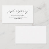 おしゃれ ミニマル エレガント シンプル ギフト レジストリー エンクロージャーカード (正面/裏面)