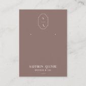 おしゃれ ミニマル ローズ カスタム モノグラム イヤリング ディスプレイ 名刺 (正面)