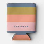 おしゃれ モダン ストライプ かわいい アースカラー オーダーメイド 缶クーラー (正面)