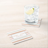 おしゃれ モダン ニュートラル ストライプ オーダーメイド スクエアペーパーコースター (インサイチュ)