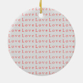 おしゃれ ユニーク 赤い 愛 ウェディング セラミックオーナメント (裏面)