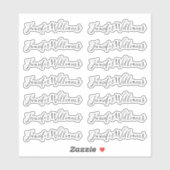 おしゃれ + 現代のカリグラフィー筆記体名前 シール (シート)