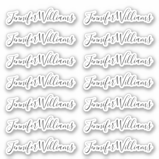 おしゃれ + 現代のカリグラフィー筆記体名前 シール (正面)