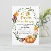 おしゃ素朴れなカボチャフローラのベビーシャワーの招待 招待状 (スタンド正面)