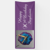 おしりと紫とグレーの90歳の誕生日パーティー 横断幕 (縦)