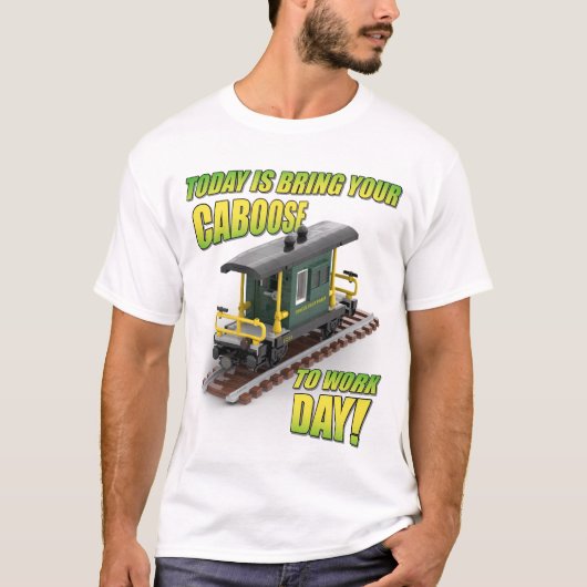 おしりを職場に連れてきて日 (グリーンキャブース) Tシャツ (正面)