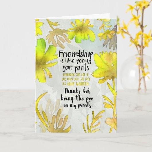 おし感謝していゃれをして カード (黄色い花)