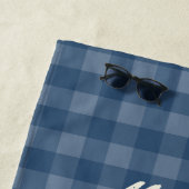 『おじいお気に入りのちゃんブルーギンガム』 ビーチタオル (インサイチュ)