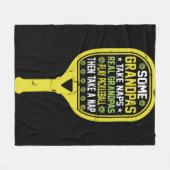 おじいさんたちが昼寝する。実在遊漬物 フリースブランケット (正面(横))