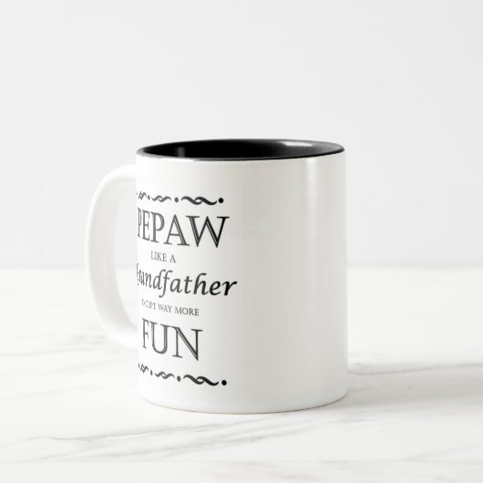 おじいさんのようなPePawマグカップもっとおもしろいを除く ツートーンマグカップ (正面左)