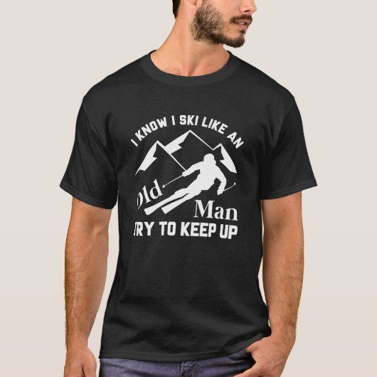 おじいさんのようにスキーをする Tシャツ (正面)