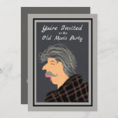 おじいさんの誕生日パーティーの招待 招待状 (正面/裏面)