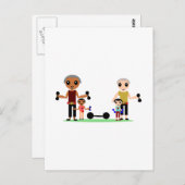 おじいさんは持ち上げる ポストカード (正面/裏面)