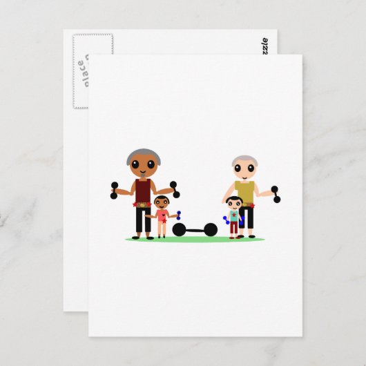 おじいさんは持ち上げる ポストカード (正面/裏面)