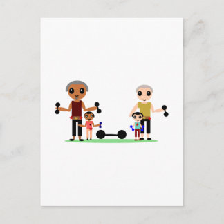 おじいさんは持ち上げる ポストカード