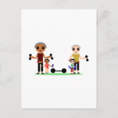 おじいさんは持ち上げる ポストカード (正面)