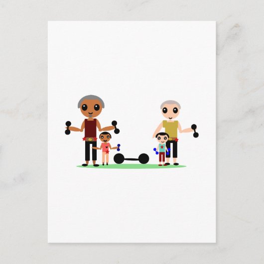 おじいさんは持ち上げる ポストカード (正面)