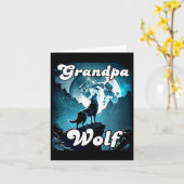 おじいさんオオカミ マッチング部族オオカミ キャンピングパック ファ カード (黄色い花)
