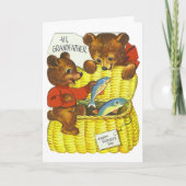 おじいさんクマのヴィンテージ父の日カード カード (正面)