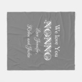 おじいさんノンノ名前をカスタムするモダンかわいい フリースブランケット (正面(横))