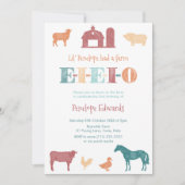 おじいさんマクドナルドの誕生日パーティー、牧場のペット動物園 招待状 (正面)